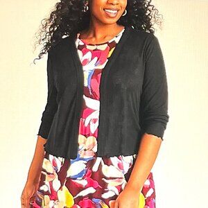 Maurices Lightweight Open Front Cardigan in Black (0X) New With Tag